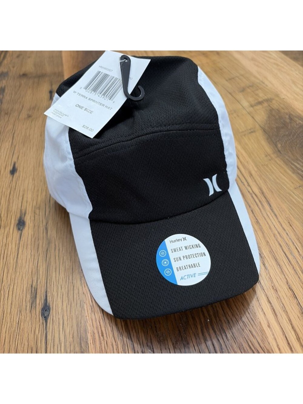 Hurley Womens NWT Terra Sprinter Hat Adjustable Black Breathable Pony Tail